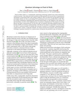 Quantum Advantage on Proof of Work