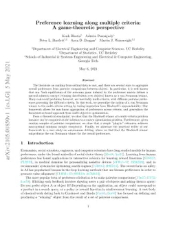 Preference learning along multiple criteria: A game-theoretic
  perspective