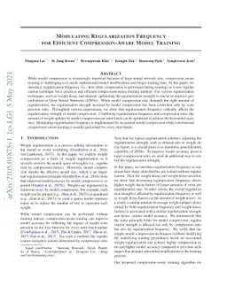 Modulating Regularization Frequency for Efficient Compression-Aware
  Model Training