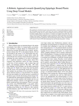 A Robotic Approach towards Quantifying Epipelagic Bound Plastic Using
  Deep Visual Models