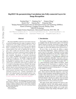 RepMLP: Re-parameterizing Convolutions into Fully-connected Layers for
  Image Recognition