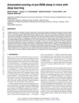 Automated scoring of pre-REM sleep in mice with deep learning