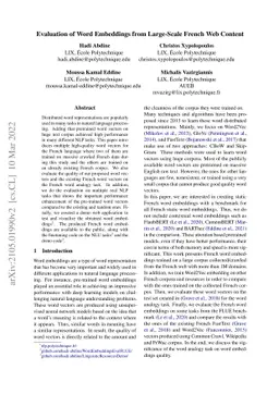 Evaluation Of Word Embeddings From Large-Scale French Web Content