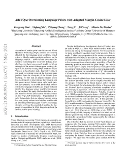 AdaVQA: Overcoming Language Priors with Adapted Margin Cosine Loss