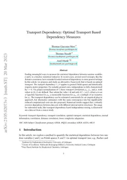 Transport Dependency: Optimal Transport Based Dependency Measures