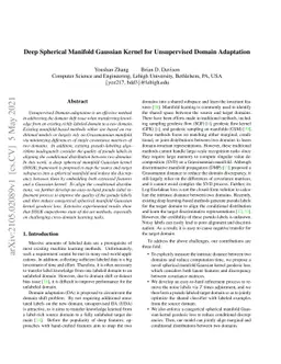 Deep Spherical Manifold Gaussian Kernel for Unsupervised Domain
  Adaptation