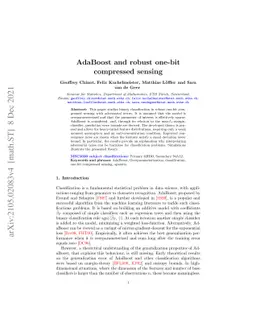 AdaBoost and robust one-bit compressed sensing