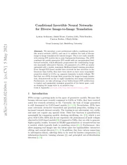 Conditional Invertible Neural Networks for Diverse Image-to-Image
  Translation