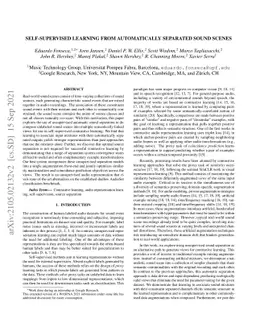 Self-Supervised Learning from Automatically Separated Sound Scenes