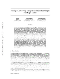 Moving SLAM: Fully Unsupervised Deep Learning in Non-Rigid Scenes