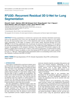 R2U3D: Recurrent Residual 3D U-Net for Lung Segmentation
