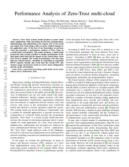 Performance Analysis of Zero-Trust multi-cloud