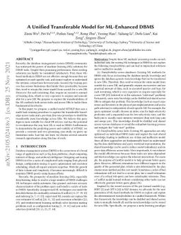 A Unified Transferable Model for ML-Enhanced DBMS