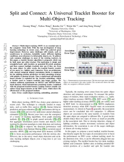 Split and Connect: A Universal Tracklet Booster for Multi-Object
  Tracking