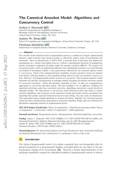The Canonical Amoebot Model: Algorithms and Concurrency Control