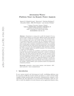 Attestation Waves: Platform Trust via Remote Power Analysis