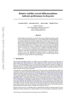Relative stability toward diffeomorphisms indicates performance in deep
  nets