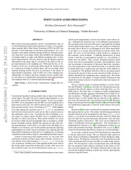 Point Cloud Audio Processing