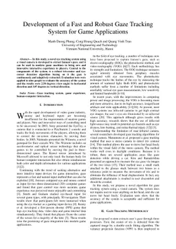 Development of a Fast and Robust Gaze Tracking System for Game
  Applications