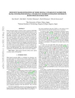 Deficient Basis Estimation of Noise Spatial Covariance Matrix for
  Rank-Constrained Spatial Covariance Matrix Estimation Method in Blind Speech
  Extraction