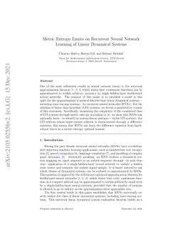 Metric Entropy Limits on Recurrent Neural Network Learning of Linear
  Dynamical Systems