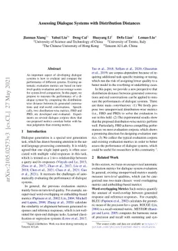 Assessing Dialogue Systems with Distribution Distances