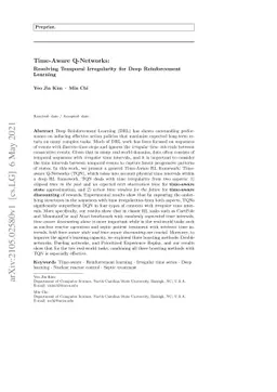 Time-Aware Q-Networks: Resolving Temporal Irregularity for Deep
  Reinforcement Learning