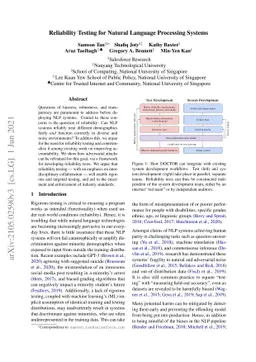 Reliability Testing for Natural Language Processing Systems