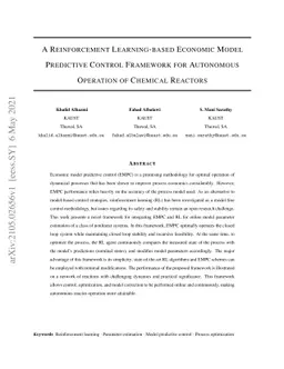 A Reinforcement Learning-based Economic Model Predictive Control
  Framework for Autonomous Operation of Chemical Reactors