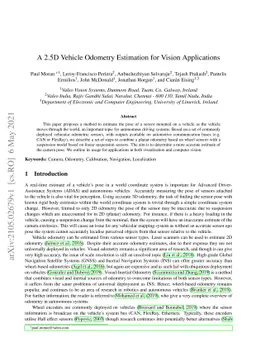 A 2.5D Vehicle Odometry Estimation for Vision Applications
