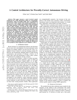 A Control Architecture for Provably-Correct Autonomous Driving