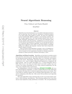 Neural Algorithmic Reasoning