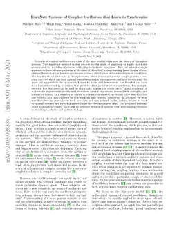 KuraNet: Systems of Coupled Oscillators that Learn to Synchronize