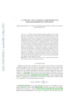 A Unifying and Canonical Description of Measure-Preserving Diffusions