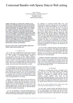 Contextual Bandits with Sparse Data in Web setting