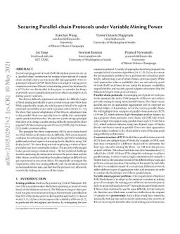 Securing Parallel-chain Protocols under Variable Mining Power