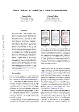 Hone as You Read: A Practical Type of Interactive Summarization