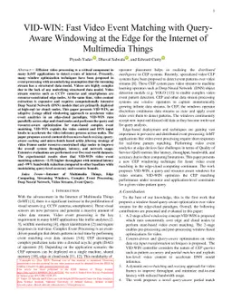 VID-WIN: Fast Video Event Matching with Query-Aware Windowing at the
  Edge for the Internet of Multimedia Things