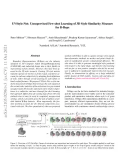 UVStyle-Net: Unsupervised Few-shot Learning of 3D Style Similarity
  Measure for B-Reps
