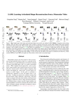 LASR: Learning Articulated Shape Reconstruction from a Monocular Video