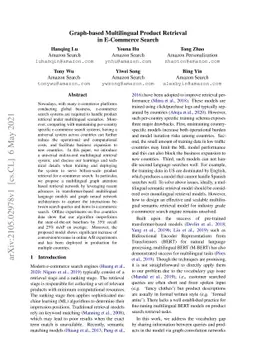 Graph-based Multilingual Product Retrieval in E-commerce Search