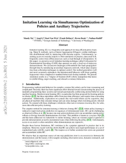 Imitation Learning via Simultaneous Optimization of Policies and
  Auxiliary Trajectories