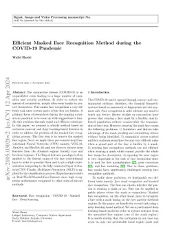 Efficient Masked Face Recognition Method during the COVID-19 Pandemic