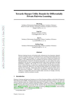 Towards Sharper Utility Bounds for Differentially Private Pairwise
  Learning