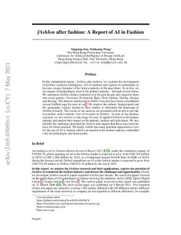 fAshIon after fashion: A Report of AI in Fashion