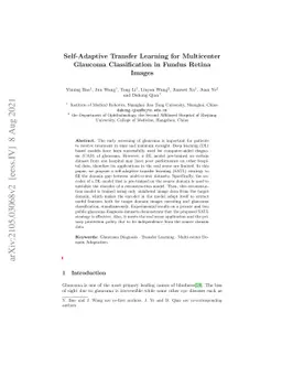 Self-Adaptive Transfer Learning for Multicenter Glaucoma Classification
  in Fundus Retina Images