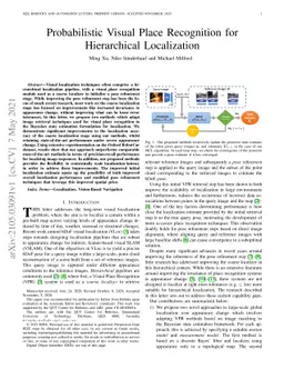 Probabilistic Visual Place Recognition for Hierarchical Localization