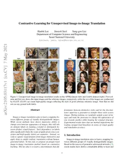 Contrastive Learning for Unsupervised Image-to-Image Translation