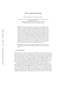 AI in (and for) Games