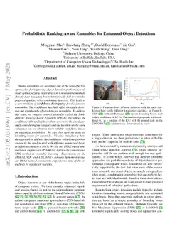 Probabilistic Ranking-Aware Ensembles for Enhanced Object Detections